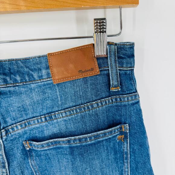 Madewell Wide Leg Crop Jeans Size 29 Medium Wash Denim Raw Hem High Rise - Picture 4 of 10